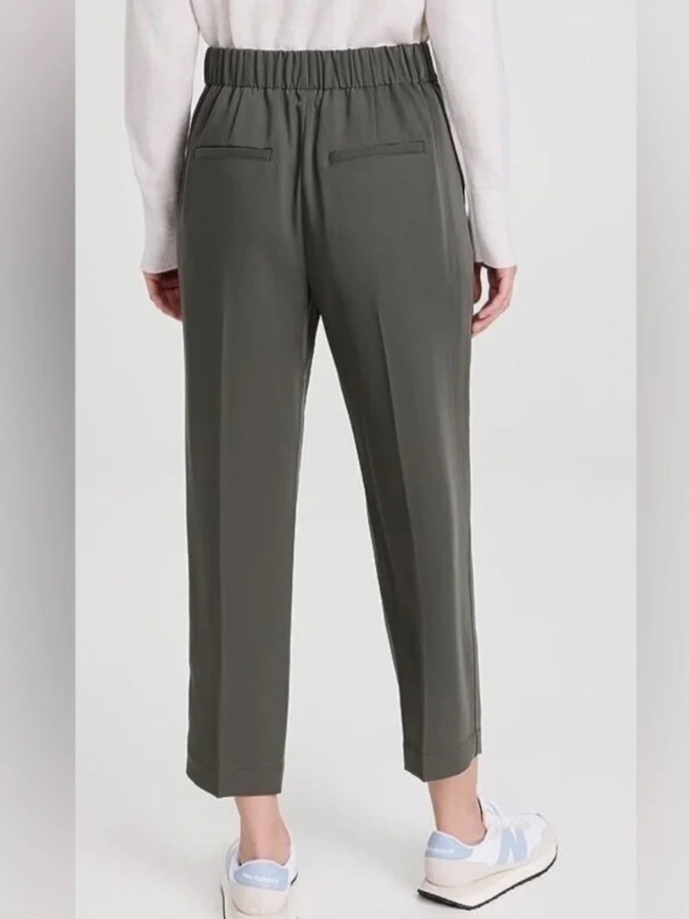 Vince Olive Green Tapered Pull-On Pleated Crepe Pants Size M - Picture 1 of 6